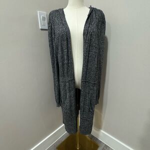 PacSun Open Front Long Cardigan, Grey, Size Medium‎ Pockets!